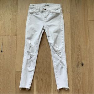J Brand White Distressed Summer Skinny Jeans